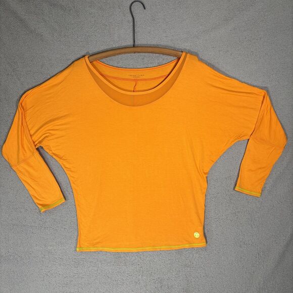 Trina Turk Recreation Top Women’s Size L Orange Long Dolman Sleeve Tropical - Picture 1 of 16